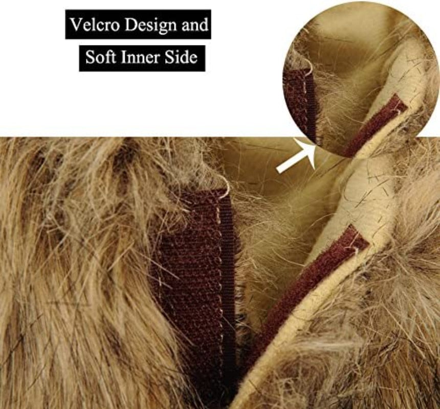 ATUBAN Lion Mane Wig for Dog and Cat Costume Pet Halloween Costume Cat Lion Mane Wig Halloween Outfit Small Dog Lion Hat