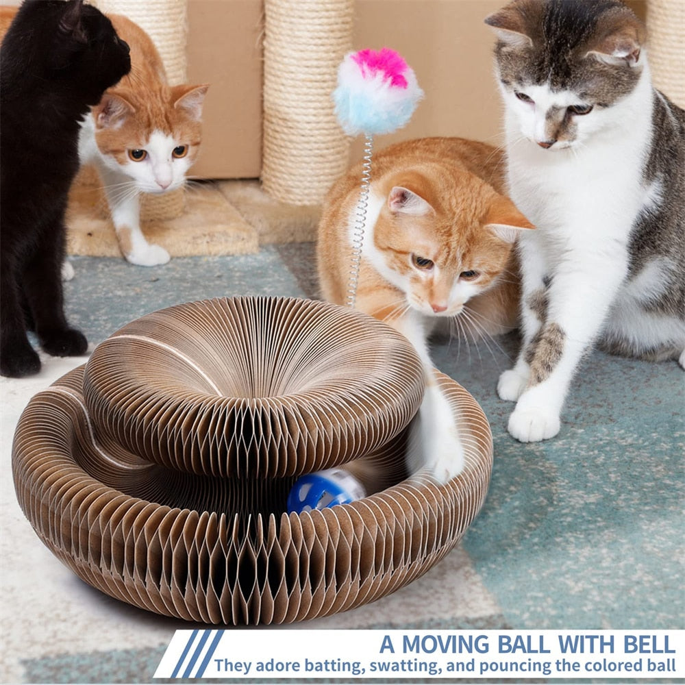 Cat Toys Magic Organ Cat Scratch Board Cat Toy with Bell Cat Grind Claw  Climbing Corrugated Paper Cat Scratch Toy Cat Product