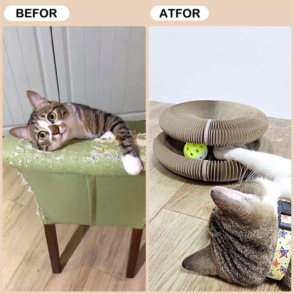 Cat Toys Magic Organ Cat Scratch Board Cat Toy with Bell Cat Grind Claw  Climbing Corrugated Paper Cat Scratch Toy Cat Product