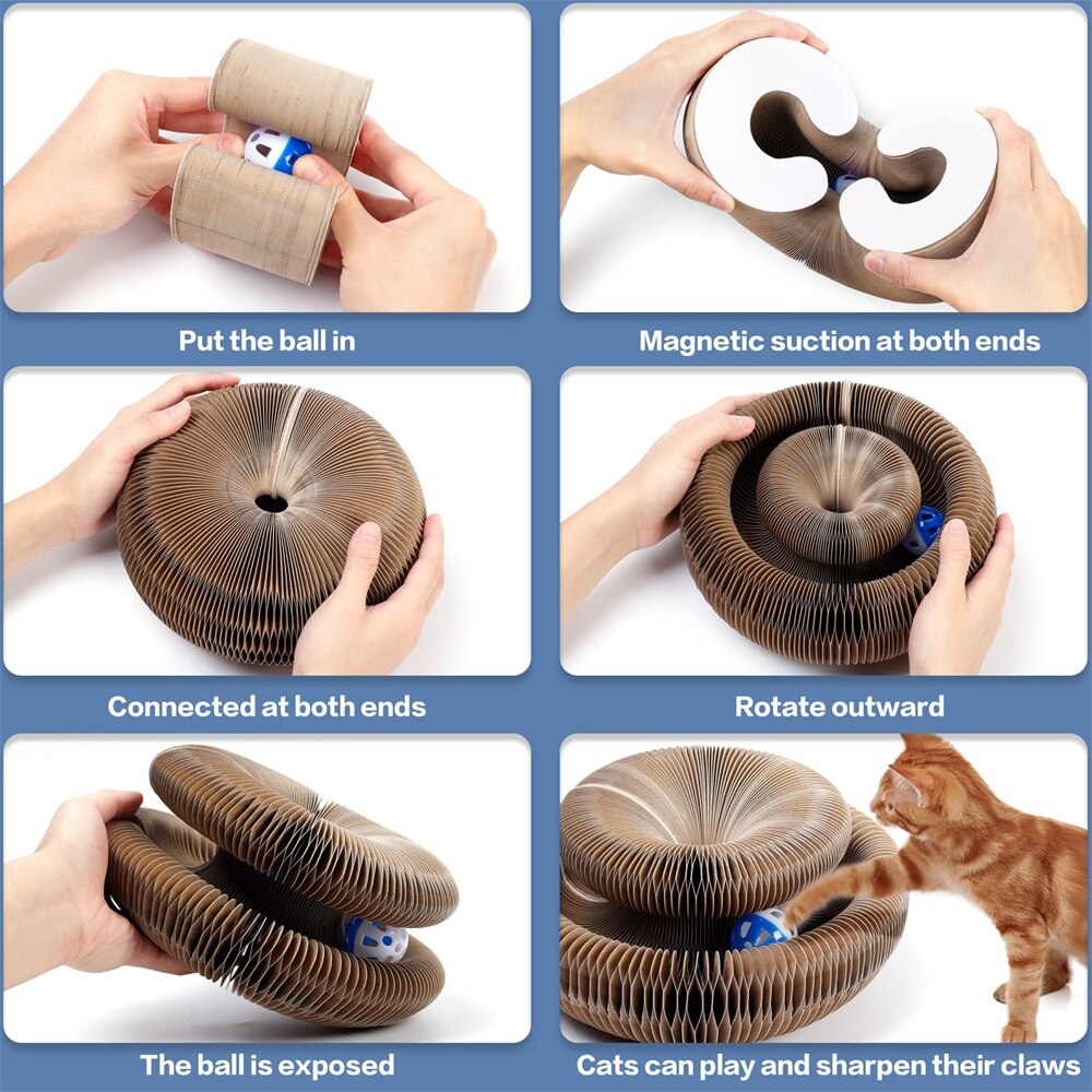 Cat Toys Magic Organ Cat Scratch Board Cat Toy with Bell Cat Grind Claw  Climbing Corrugated Paper Cat Scratch Toy Cat Product