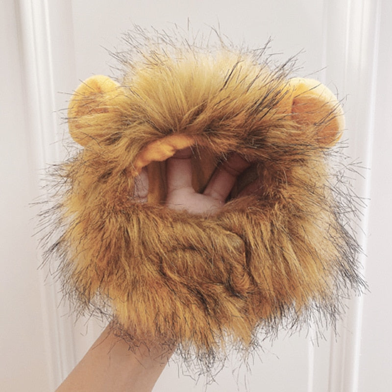 ATUBAN Lion Mane Wig for Dog and Cat Costume Pet Halloween Costume Cat Lion Mane Wig Halloween Outfit Small Dog Lion Hat
